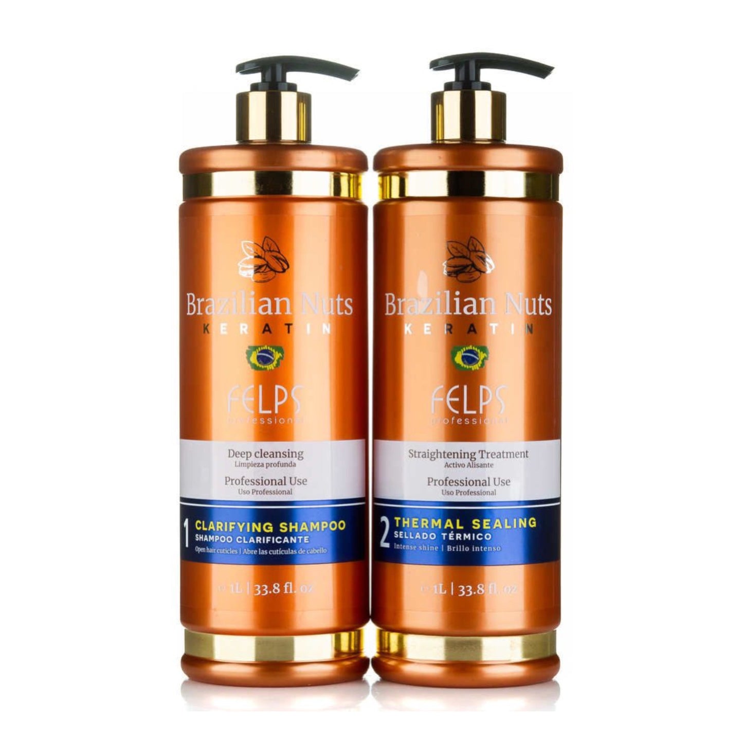 Felps Brazilian Nuts Straightening System 2x1L (Treatment/Shampoo)