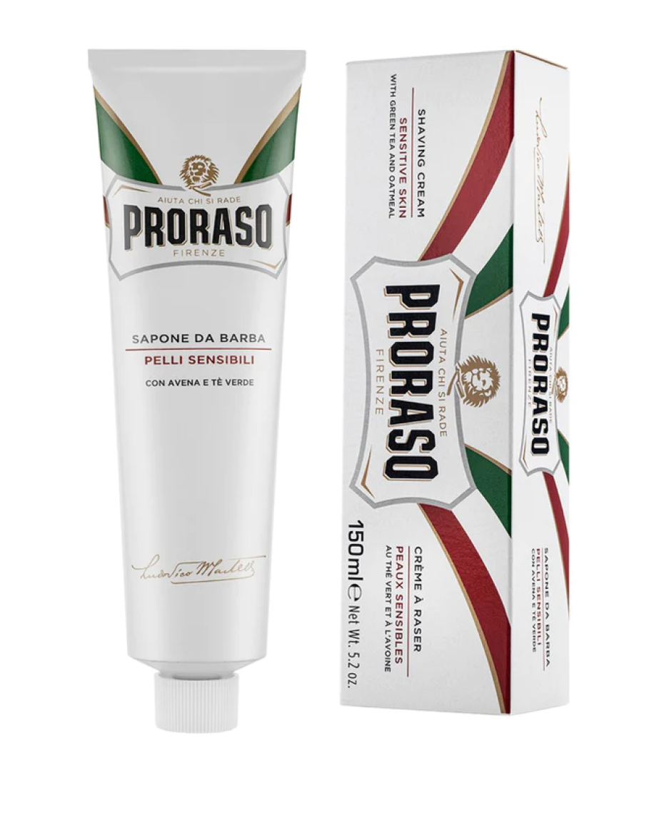 Proraso Shave Cream Tube White Sensitve Skin Green Tea 150ml