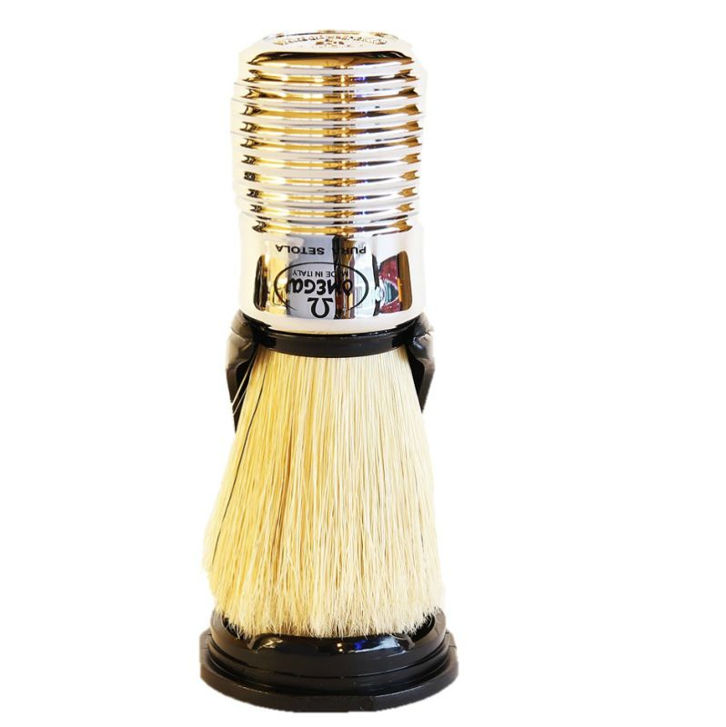 Omega Shave Brush #80 Medium Silver Handle
