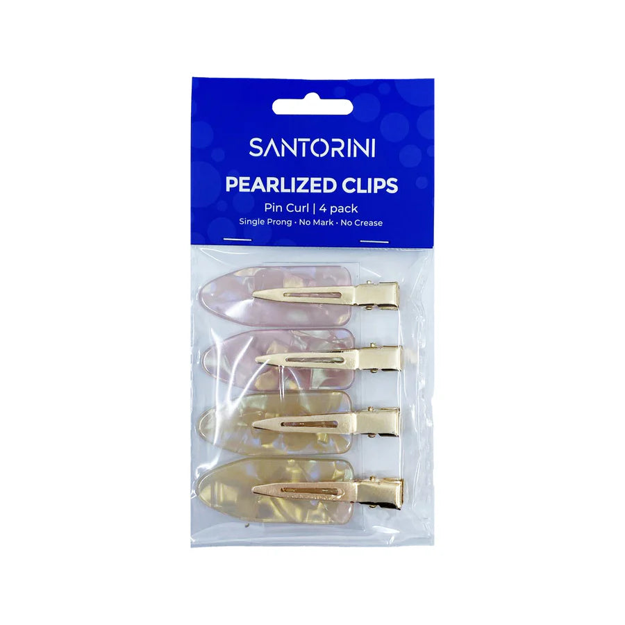 Santorini Pearlized Clips Pin Curl 4 pack no crease