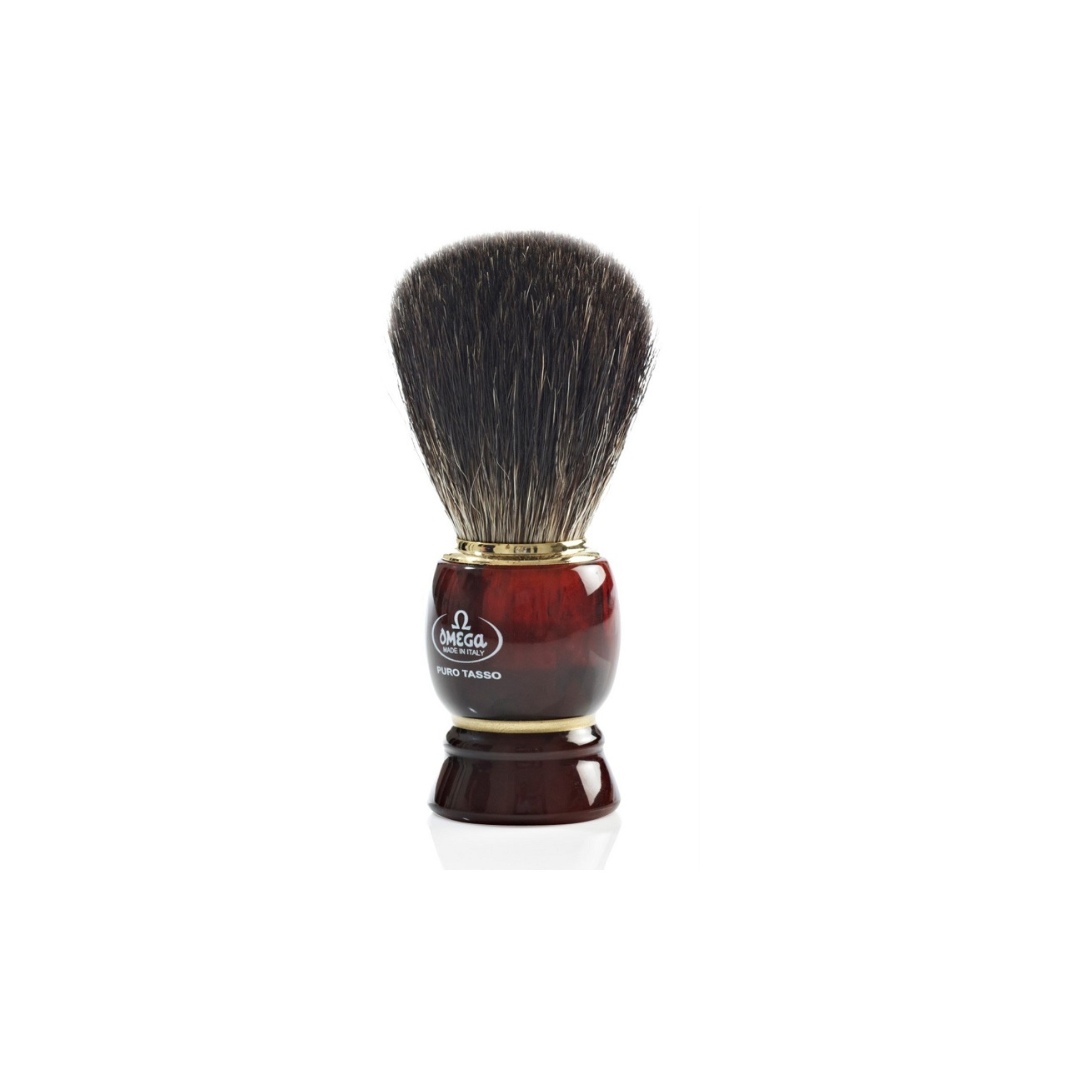 Omega Shave Brush #185 Pure Badger Tortioseshell Handle