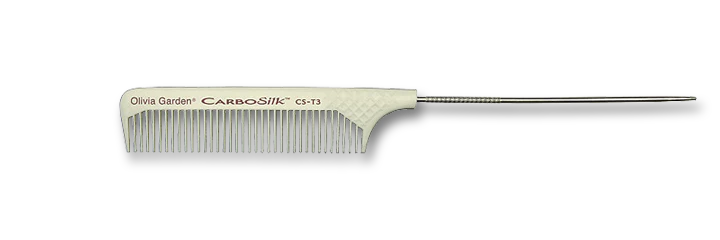 Olivia Garden Carbosilk-tc- Wide Tooth Tail Comb Metal Pin-cs-t3