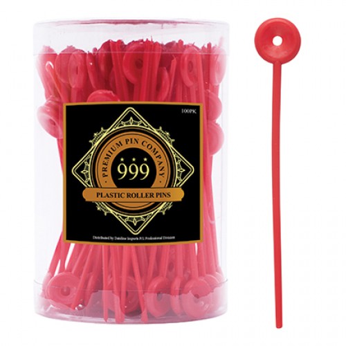 999 Roller Pins Long 100pc - Red Plastic
