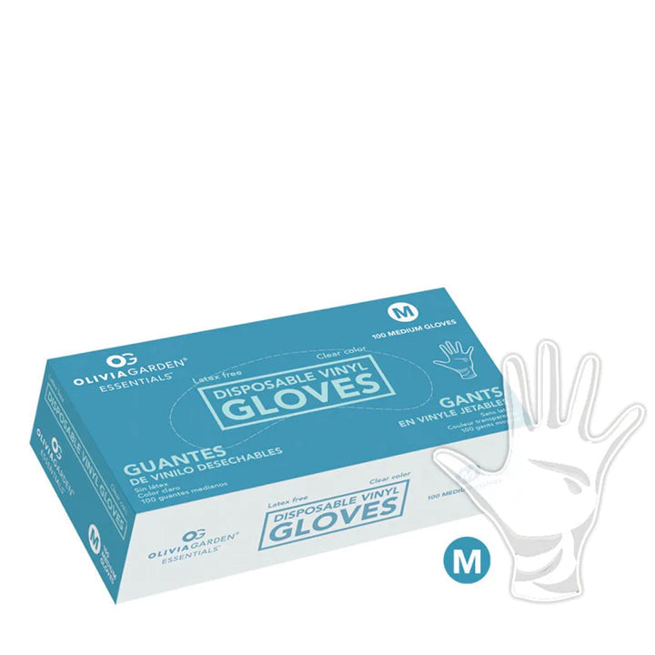 Olivia Garden Clear Disp Medium Glove-vinyl-100pkt