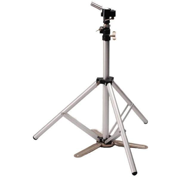 Mannequin Head Chrome Metal Tripod