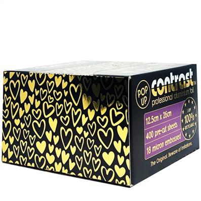 Contrast Pop Up Foil-400pc-18mic-12.5cm X 26cm - Gold Heart