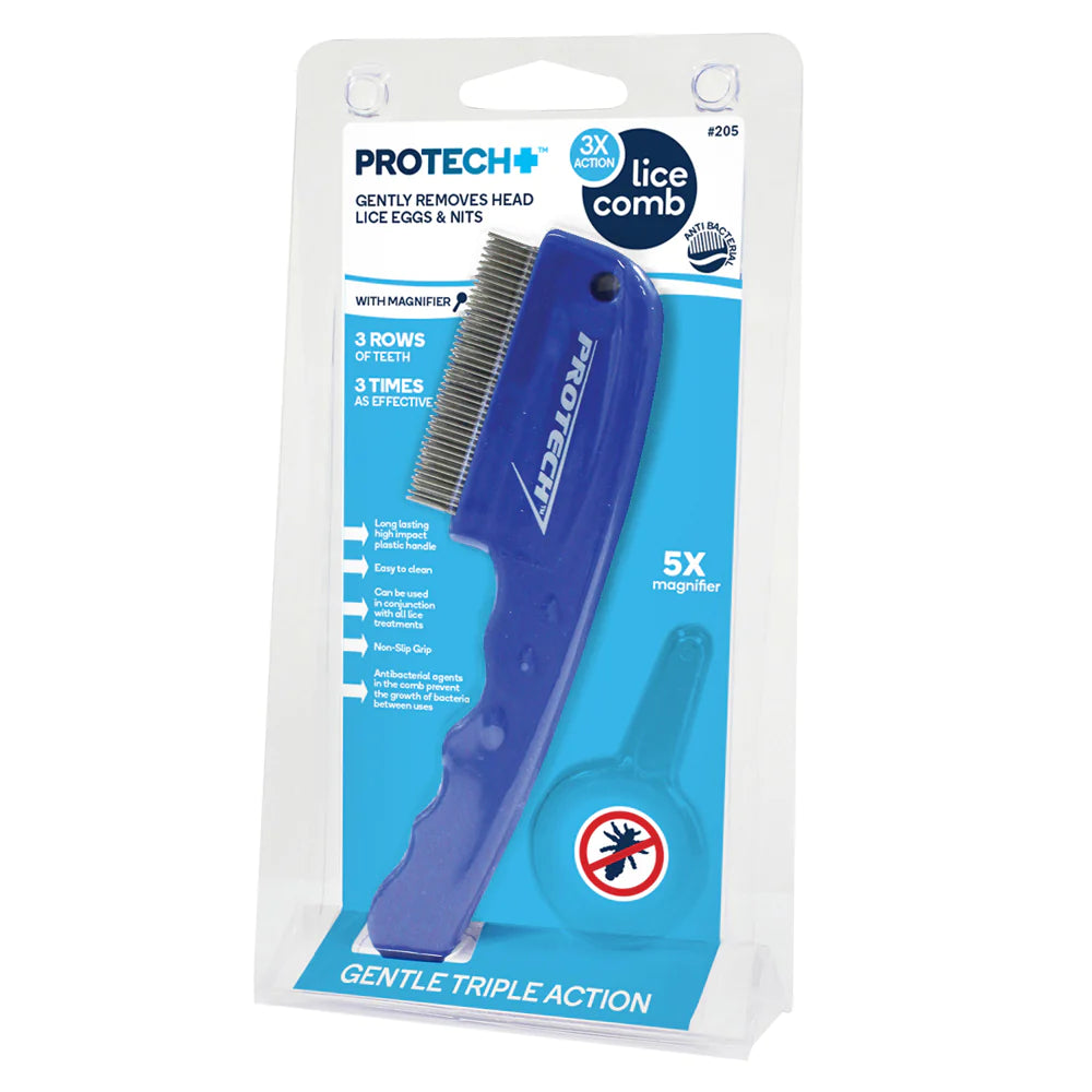 Protech Gentle Triple Action Lice Comb W 5 X Magnifier