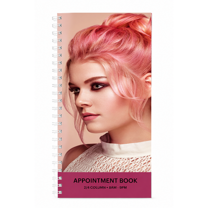 Santorini 2-4 Column Appointment Book 100 pages Narrow Pink Model