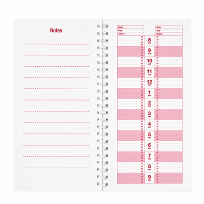 Santorini 2-4 Column Appointment Book 100 pages Narrow Pink Model