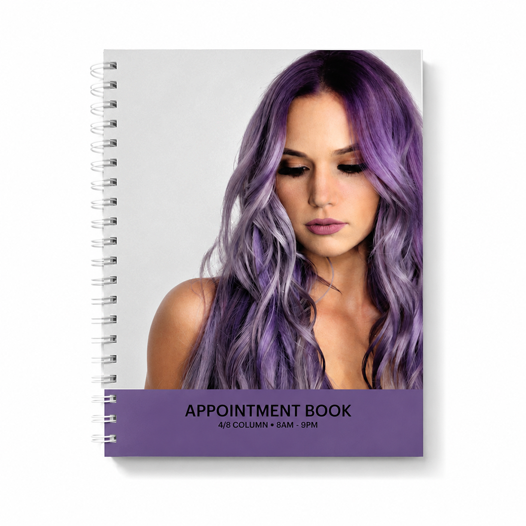 Santorini 4-8 Column Appointment Book 100 pages A4 Purple Model