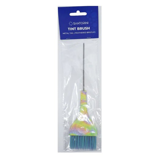 Santorini Rainbow Tint Brush Feather Bristles w/ Metal Tail
