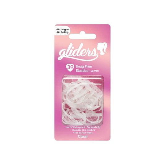 Gliders Snag Free Hair Clear 4mm 30pc