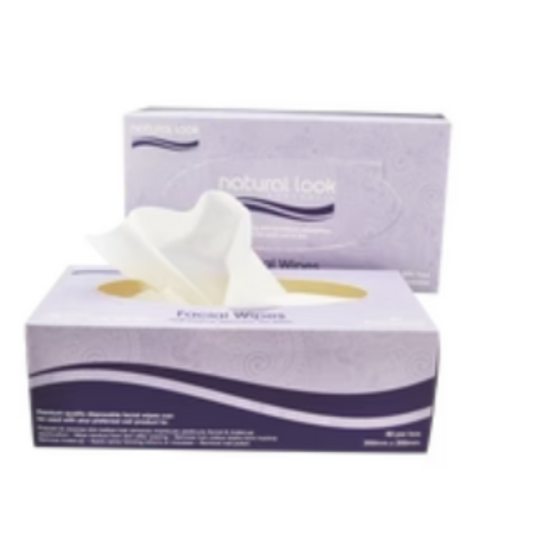 Natural Look Disposable Facial Wipes 200mmx200mm 80pk