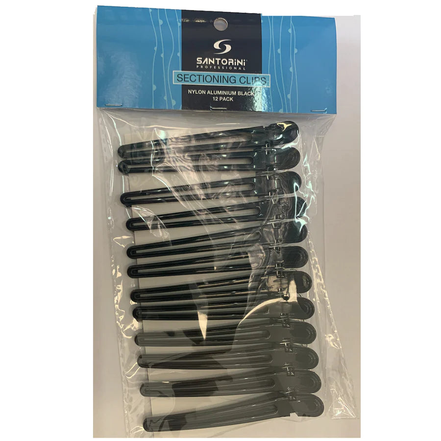 Santorini Nylon-alum Sectioning Clips Black-12 Per Pkt