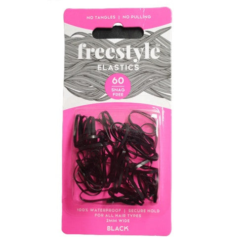 Freestyle 612 Hair Elastics 2mm 60pc Black