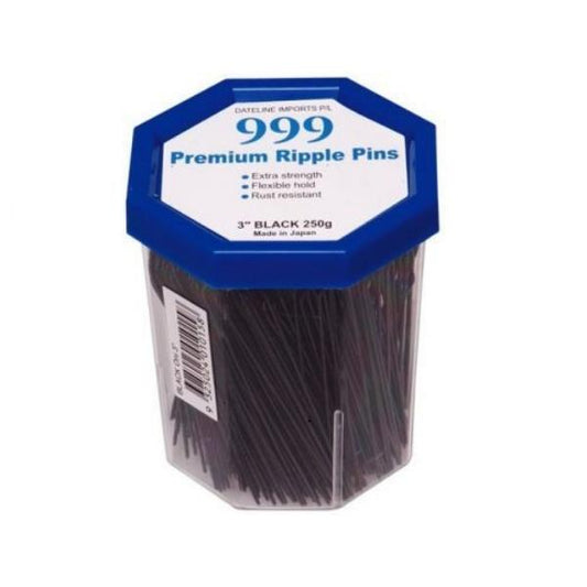 999 Ripple Pins 250g Tub 3 - Black - Made In Japan