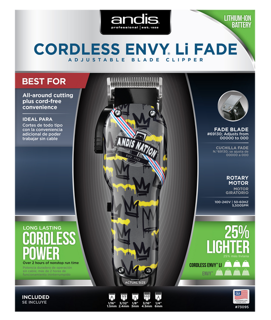 Andis Us Pro Li Cordless Fade Clipper - Nation Fade Limited Edition Envy