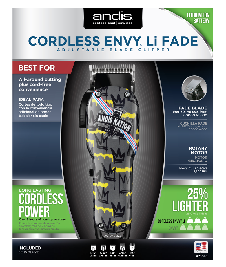 Andis Us Pro Li Cordless Fade Clipper - Nation Fade Limited Edition Envy