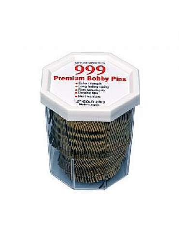 999 Bobby Pins 250g Tub 1.5 - Gold - Made In Japan