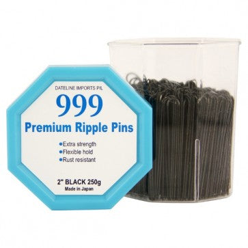 999 Ripple Pins 250g Tub 2 - Black - Made In Japan