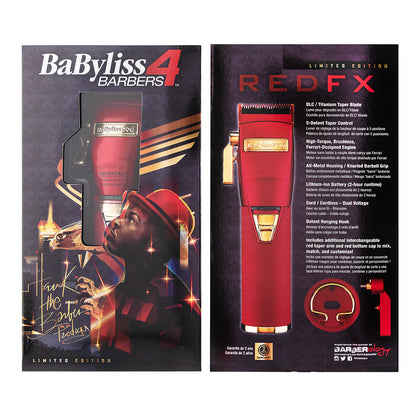 BaBylissPro Red Fx Lithium Clipper - Red Cord/cordless