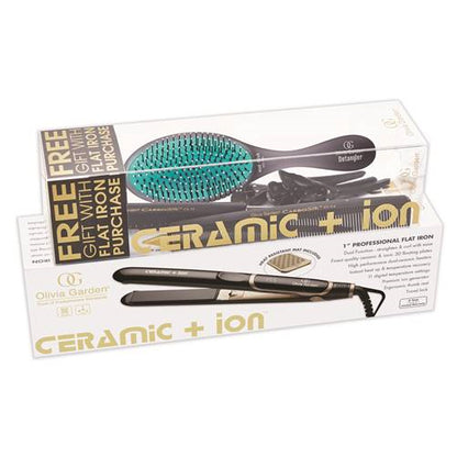 Olivia Garden 25mm Ceramic Straightener- Mat-brush And Access