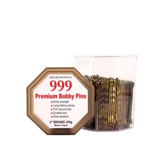 999 Bobby Pins 250g Tub 1.5 - Bronze - Made In Japan