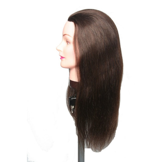 Aimee Mannequin Head-brown Human Hair-medium 35-40cms
