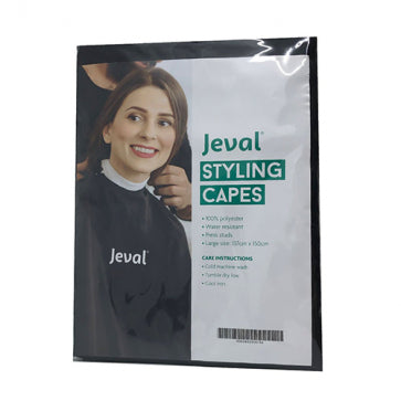 Jeval Styling Cape Black- Water Resistant -studs-137 X 150cm-logo