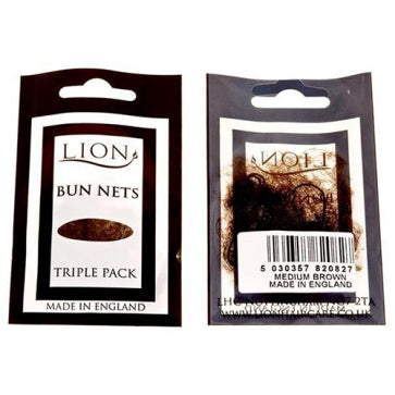 Lion Bun Net 3Pk Medium Brown