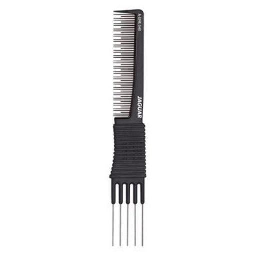 Jaguar Ionic 7.5in Fork Comb Metal Pins Black